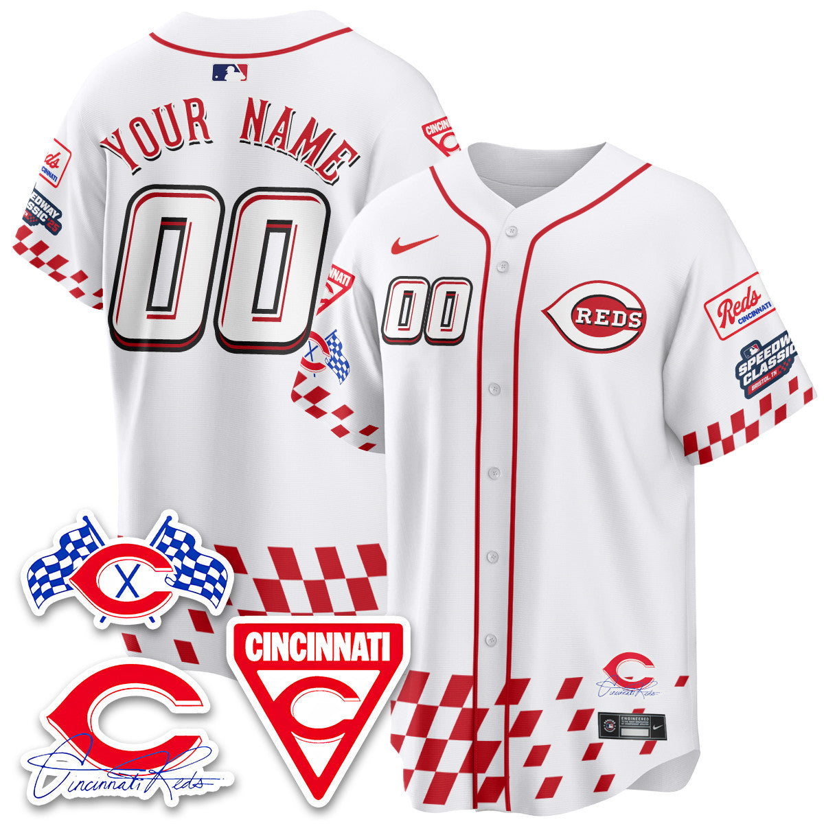 Cincinnati Reds 2025 Speedway Limited Custom Jersey V2 - All Stitched