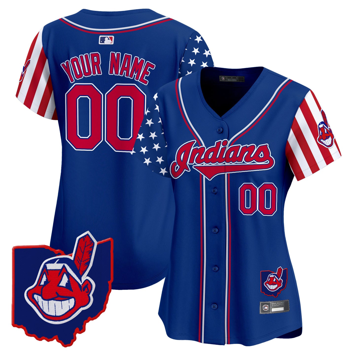 Cleveland Indians 2025 Independence Day Vapor Premier Limited Custom Jersey - All Stitched