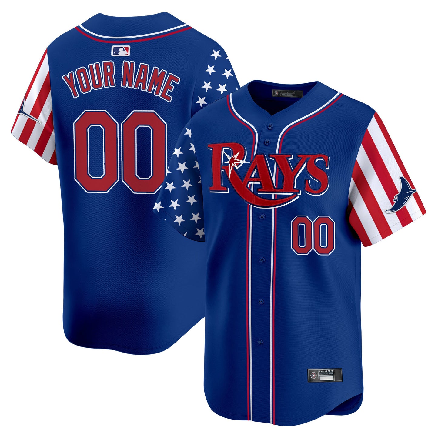 Tampa Bay Rays 2025 Independence Day Vapor Premier Limited Custom Jersey - All Stitched