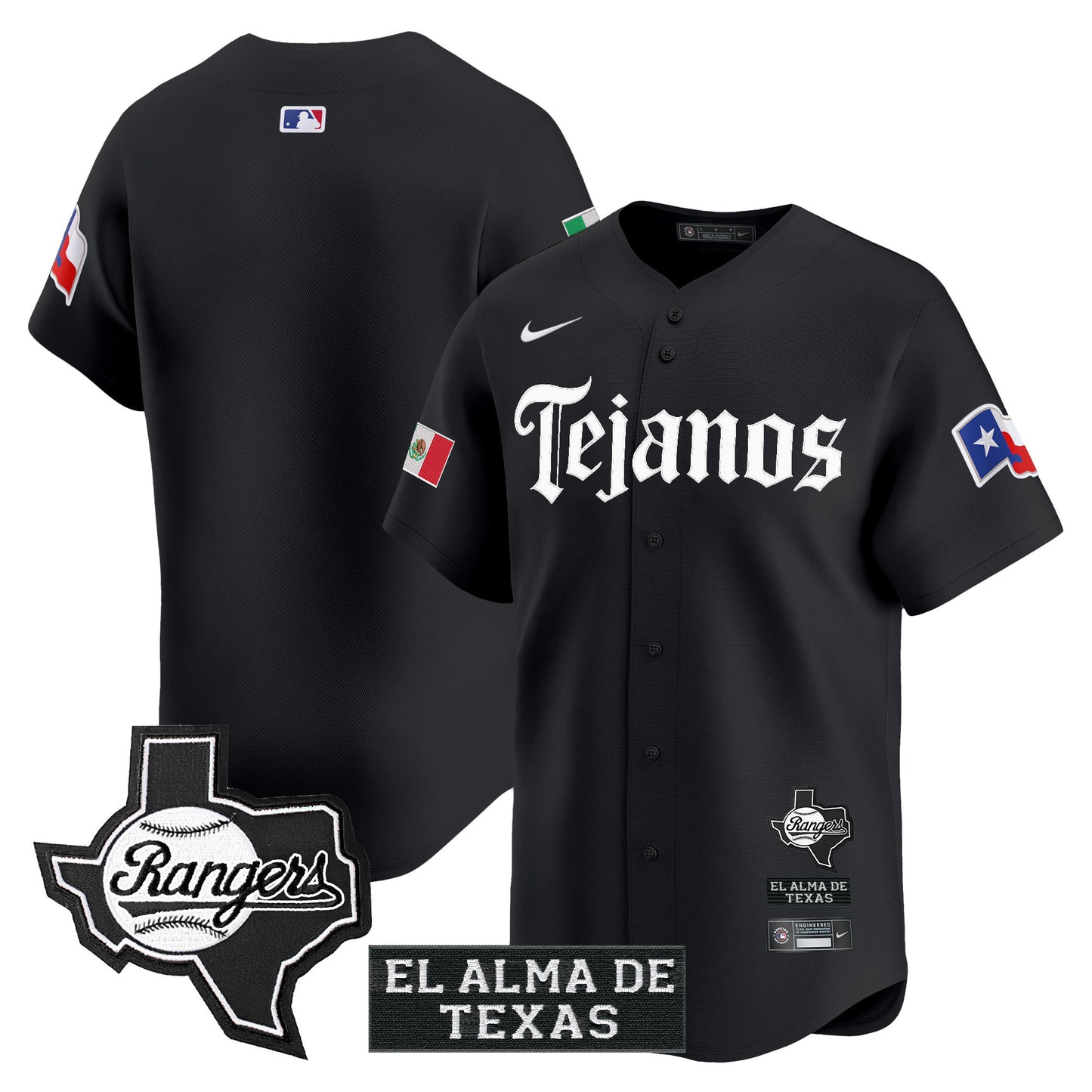 Texas Rangers Mexico Tejano Barrio Style Vapor Premier Limited Jersey - All Stitched