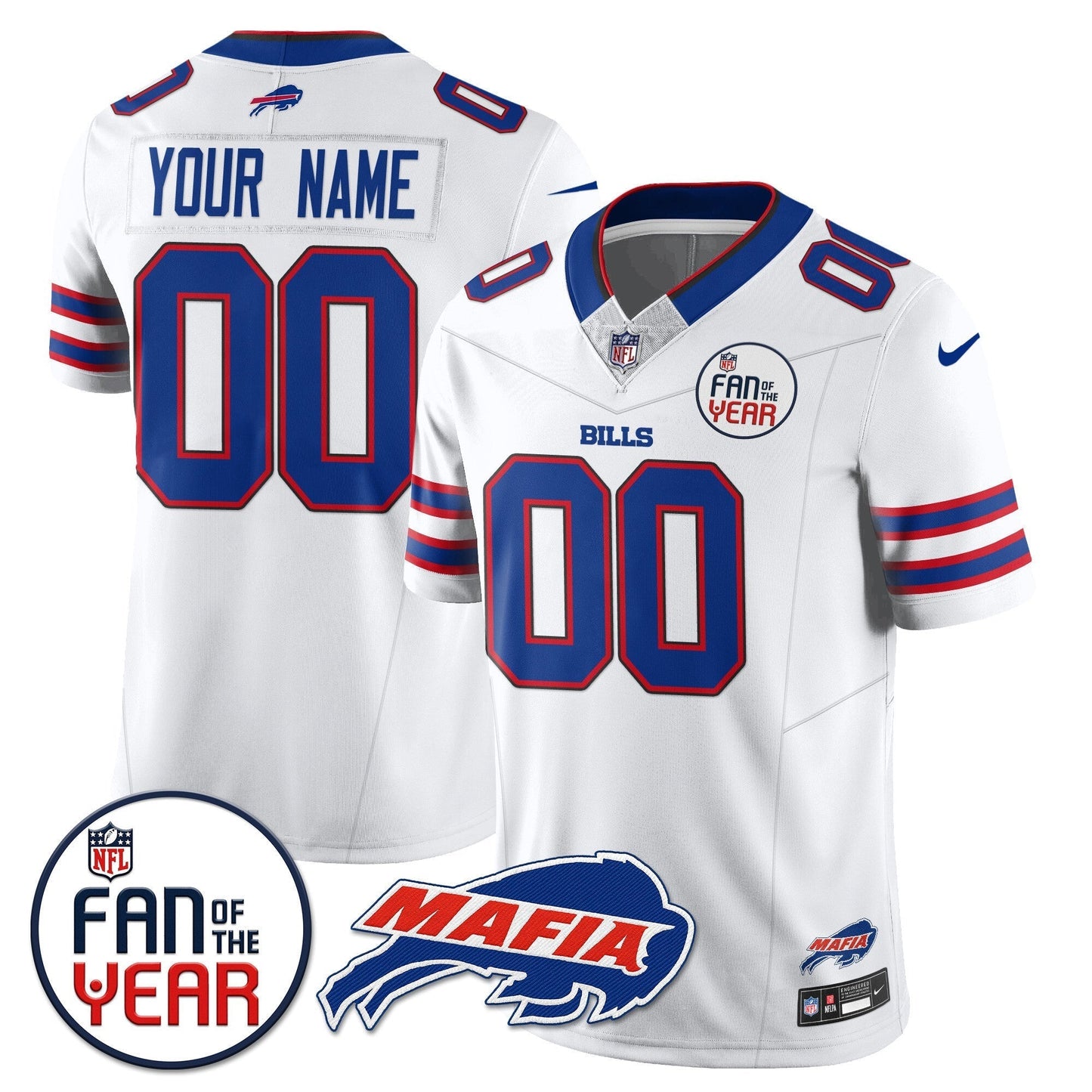 Buffalo Bills "Fan Of The Year" Custom Jersey - All Stitched