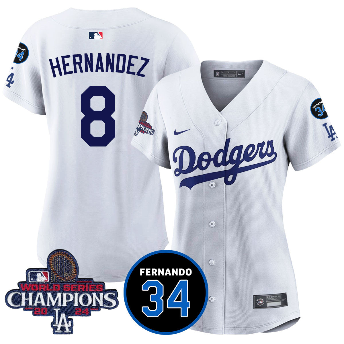 Women's LA Dodgers - World Series Champions 2024/Fernando Valenzuela Memorial Jersey - All Stitched N1