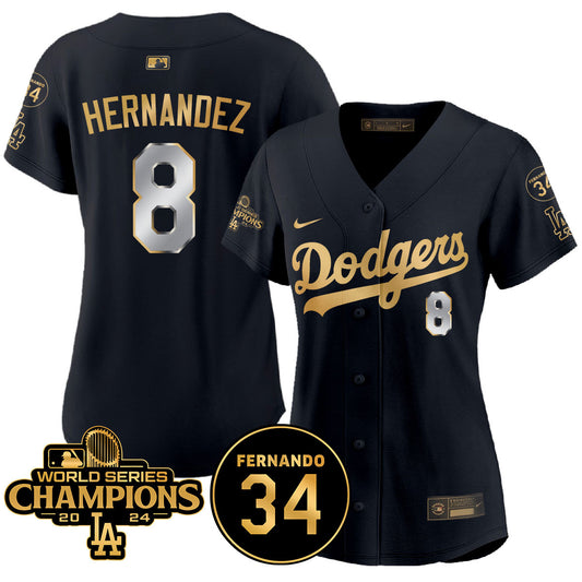 Women's LA Dodgers - World Series Champions 2024/Fernando Valenzuela Memorial Jersey - All Stitched N1