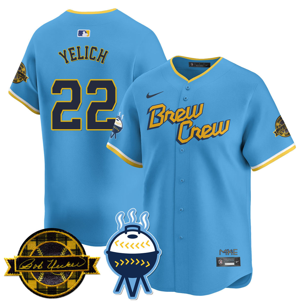 Women's Milwaukee Brewers 2025 Limited Jersey - Bob Uecker Patch - All Stitched