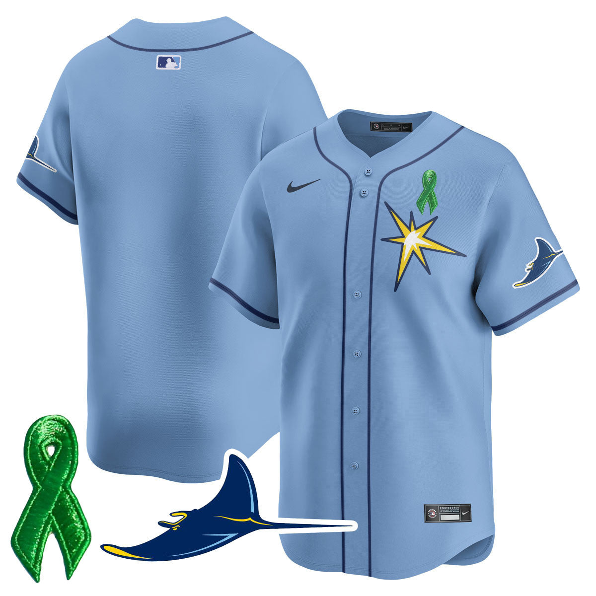 Tampa Bay Rays Mental Health Awareness Jersey - All Stitched