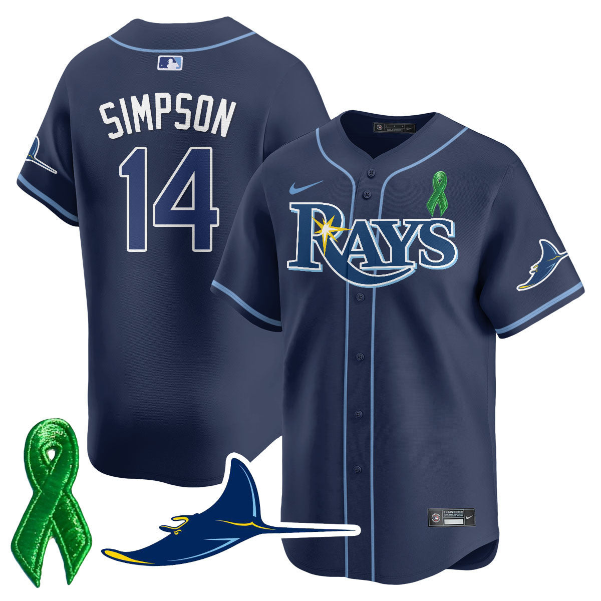 Tampa Bay Rays Mental Health Awareness Jersey - All Stitched