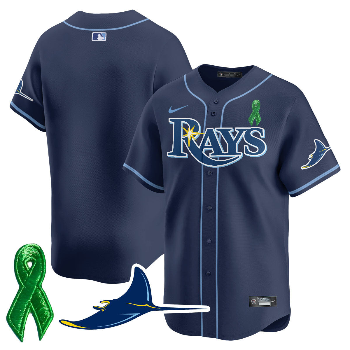 Tampa Bay Rays Mental Health Awareness Jersey - All Stitched