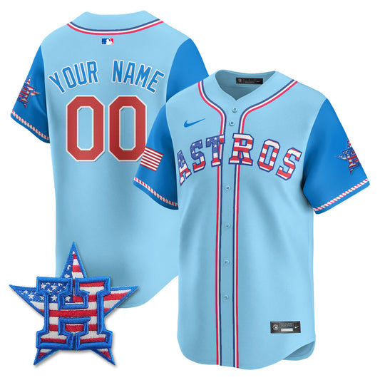 Custom Houston Astros 2025 Fourth of July Jersey - All Stitched