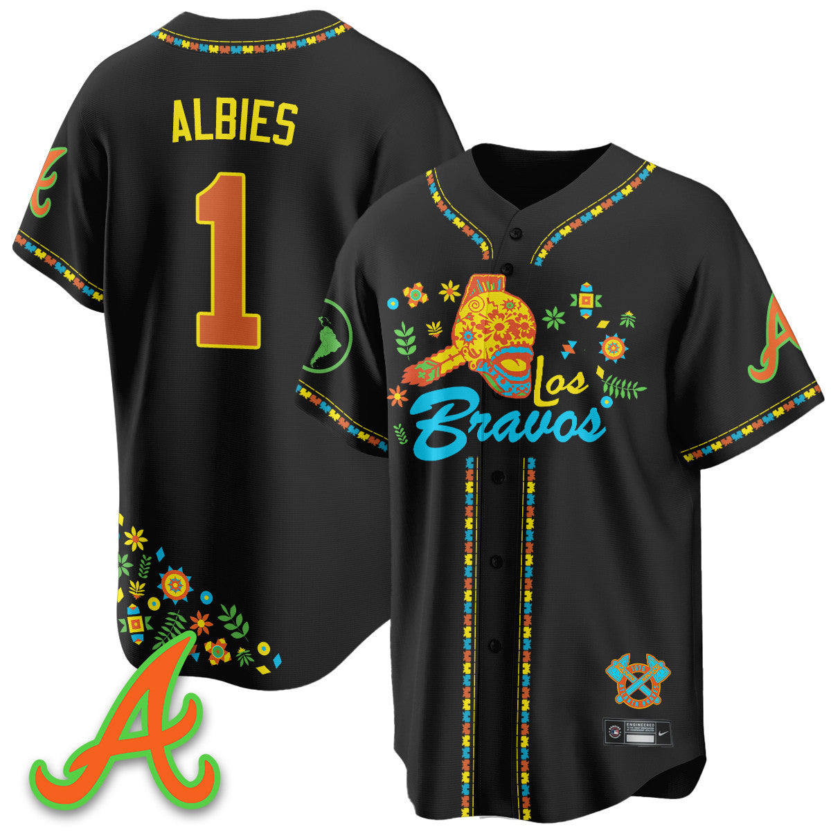 Women's Atlanta Braves 2025 "Los Bravos" Jersey V2 - All Stitched
