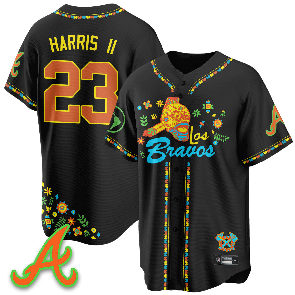 Women's Atlanta Braves 2025 "Los Bravos" Jersey V2 - All Stitched