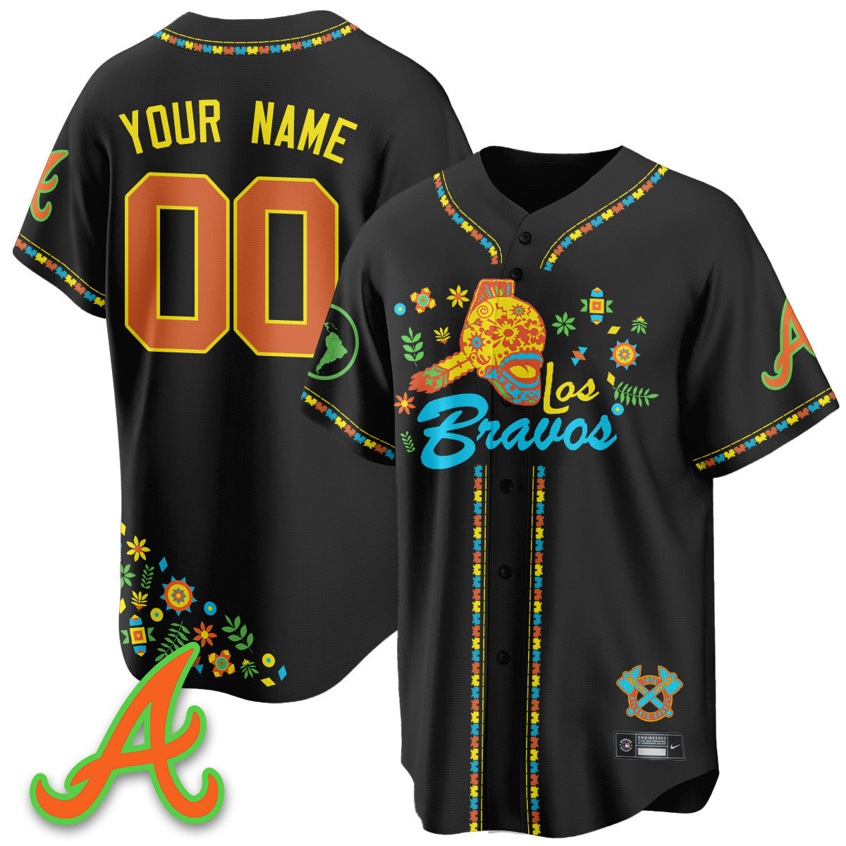 Women's Atlanta Braves 2025 "Los Bravos" Jersey V2 - All Stitched