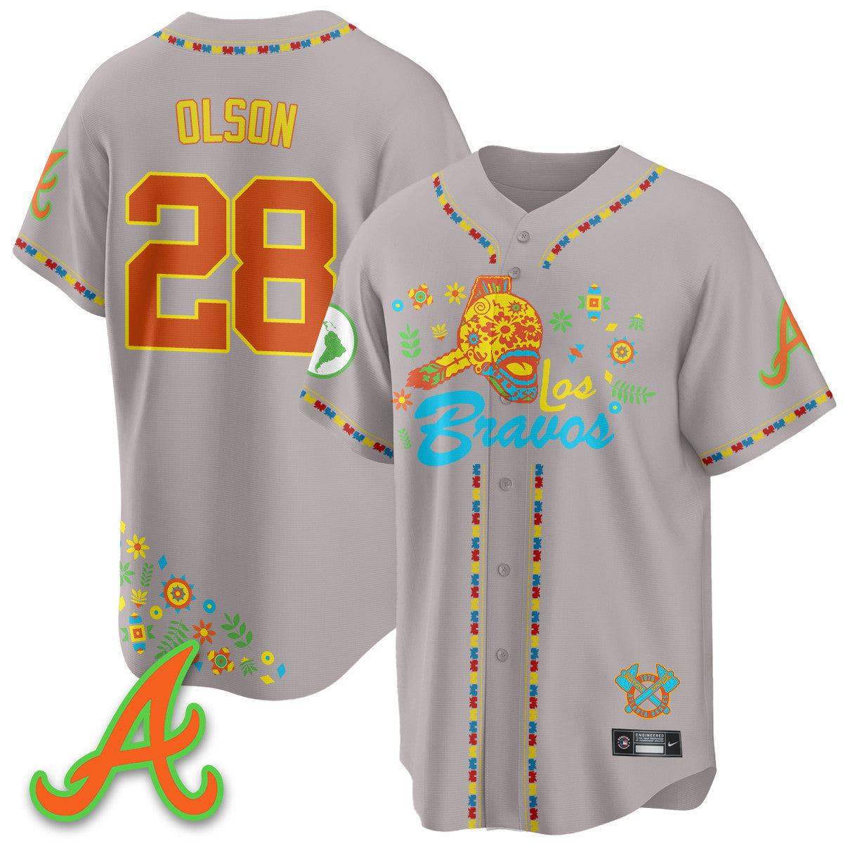 Women's Atlanta Braves 2025 "Los Bravos" Jersey V2 - All Stitched