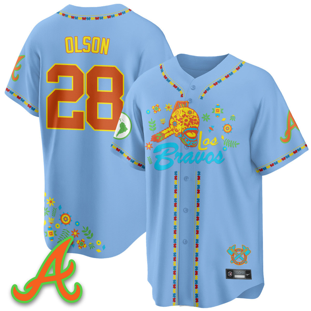 Women's Atlanta Braves 2025 "Los Bravos" Jersey V2 - All Stitched
