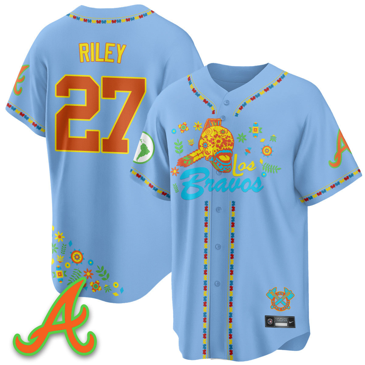 Women's Atlanta Braves 2025 "Los Bravos" Jersey V2 - All Stitched