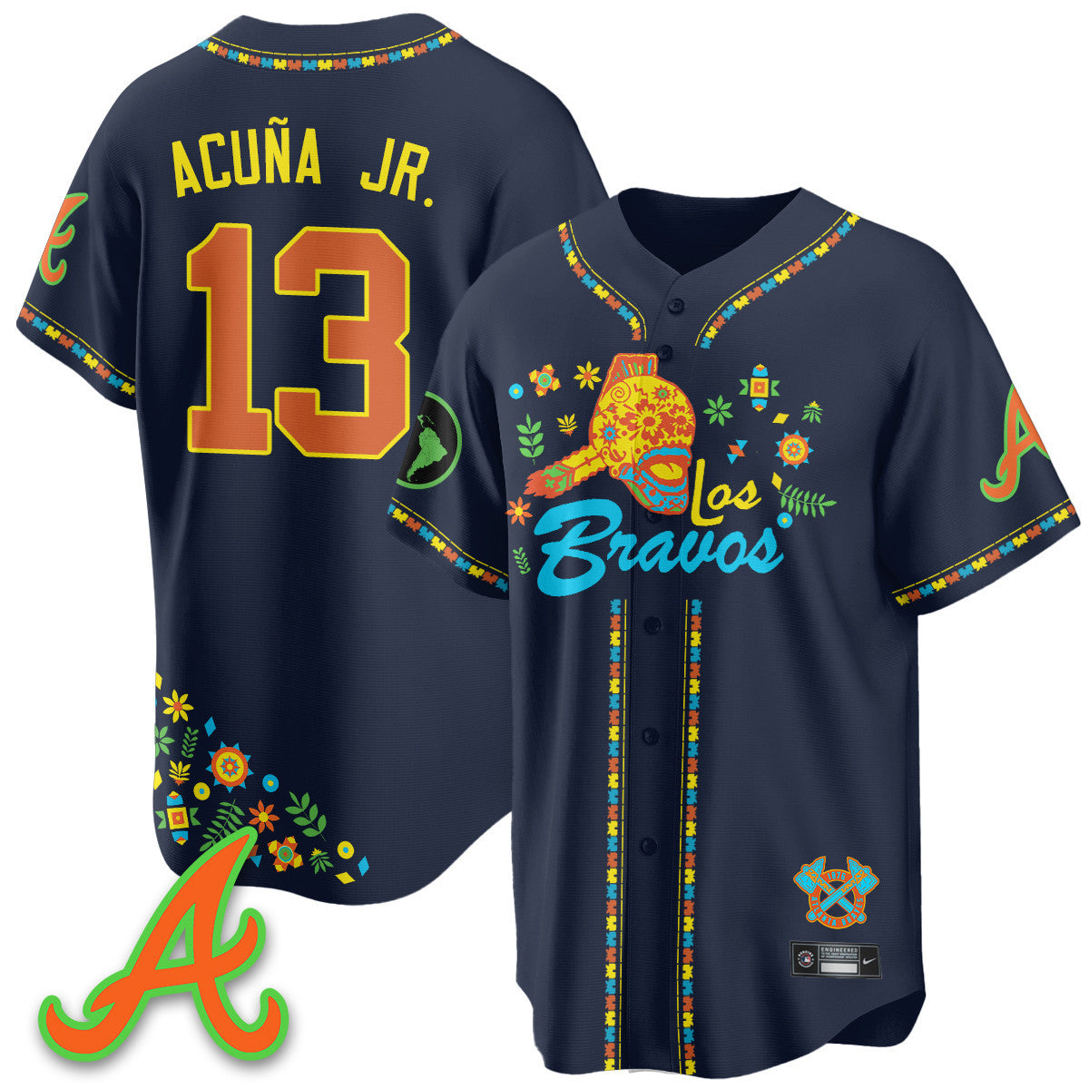 Women's Atlanta Braves 2025 "Los Bravos" Jersey V2 - All Stitched