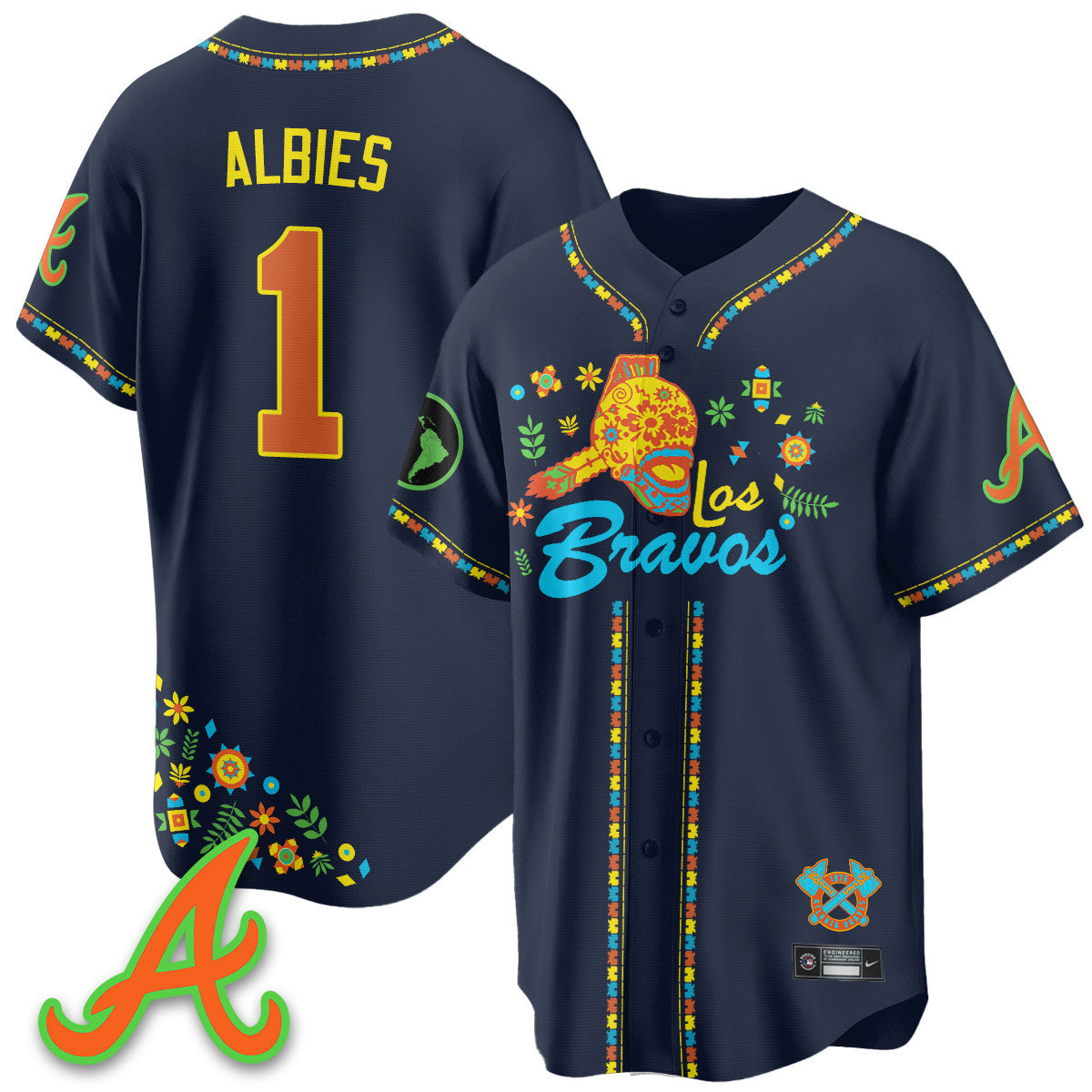 Women's Atlanta Braves 2025 "Los Bravos" Jersey V2 - All Stitched