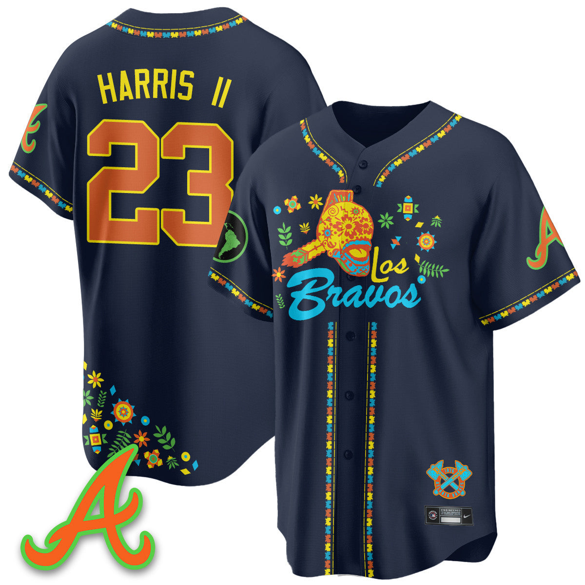 Women's Atlanta Braves 2025 "Los Bravos" Jersey V2 - All Stitched