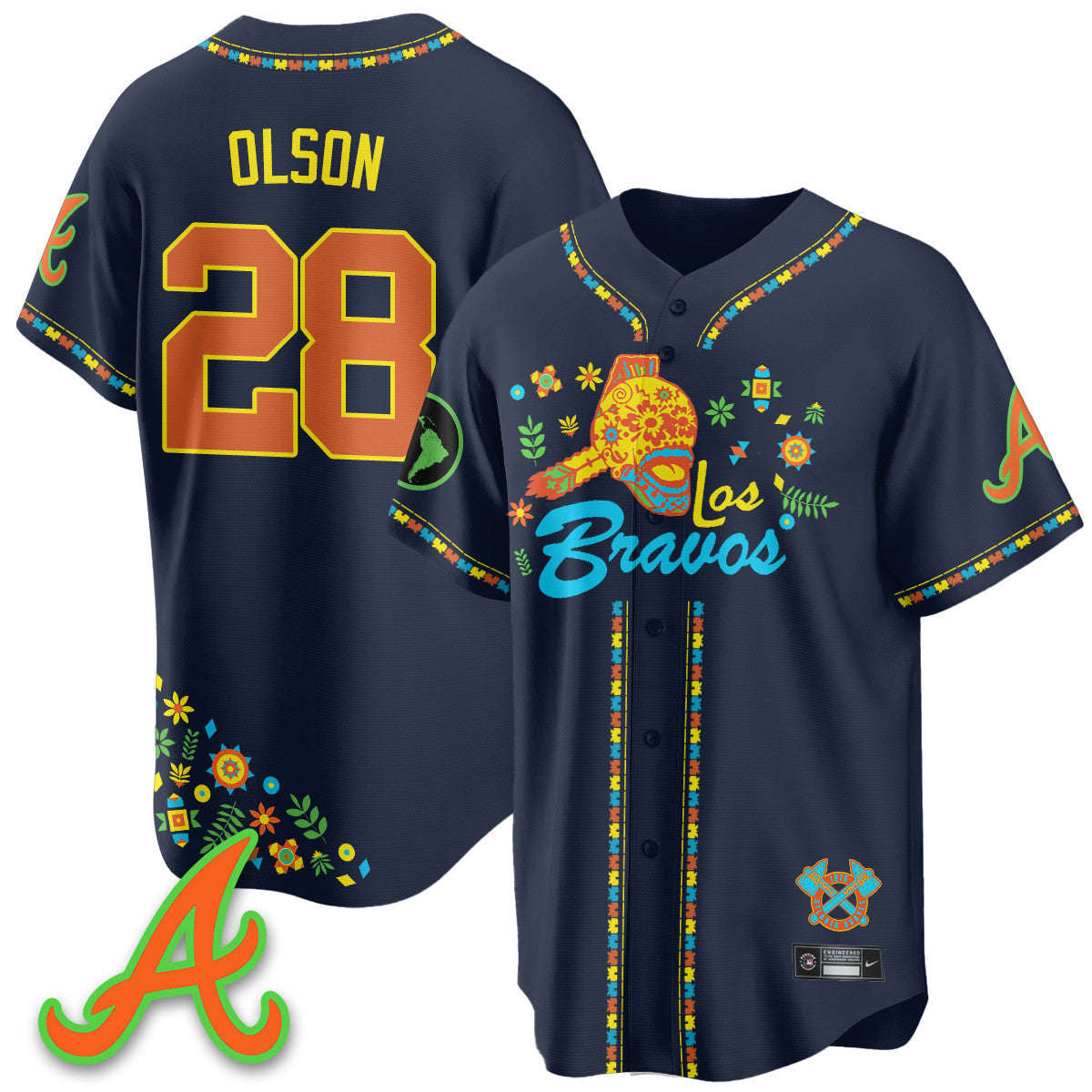 Women's Atlanta Braves 2025 "Los Bravos" Jersey V2 - All Stitched