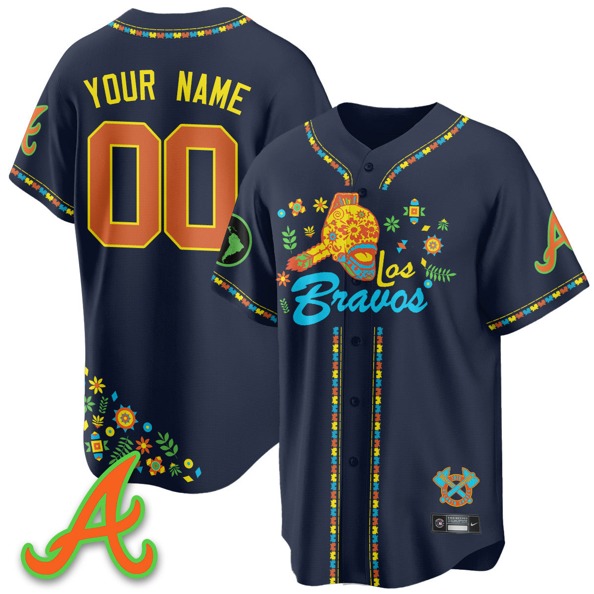 Women's Atlanta Braves 2025 "Los Bravos" Jersey V2 - All Stitched