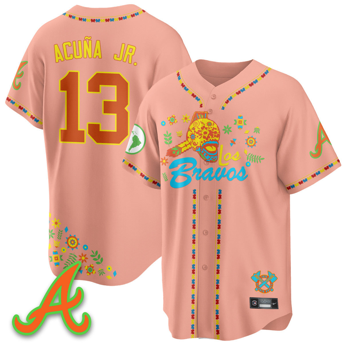Women's Atlanta Braves 2025 "Los Bravos" Jersey V2 - All Stitched