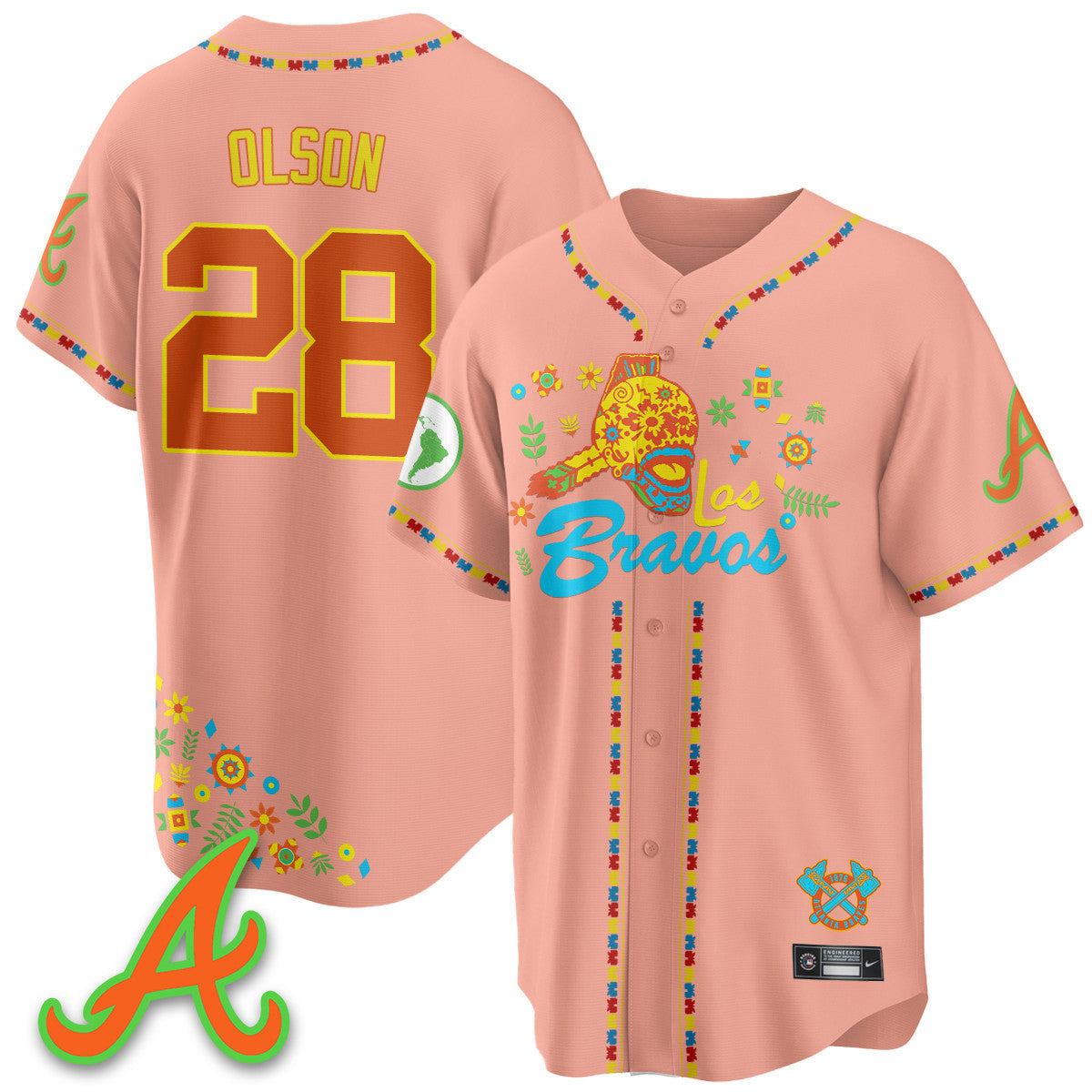 Women's Atlanta Braves 2025 "Los Bravos" Jersey V2 - All Stitched