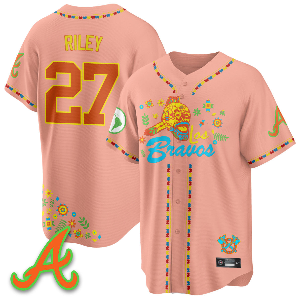 Women's Atlanta Braves 2025 "Los Bravos" Jersey V2 - All Stitched