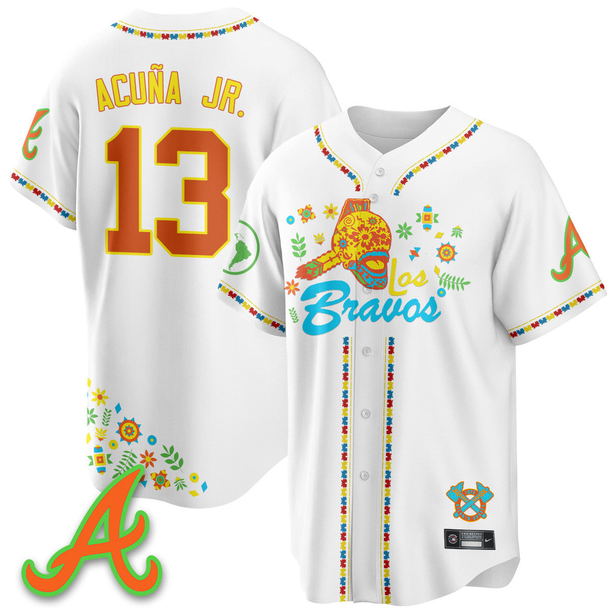 Women's Atlanta Braves 2025 "Los Bravos" Jersey V2 - All Stitched