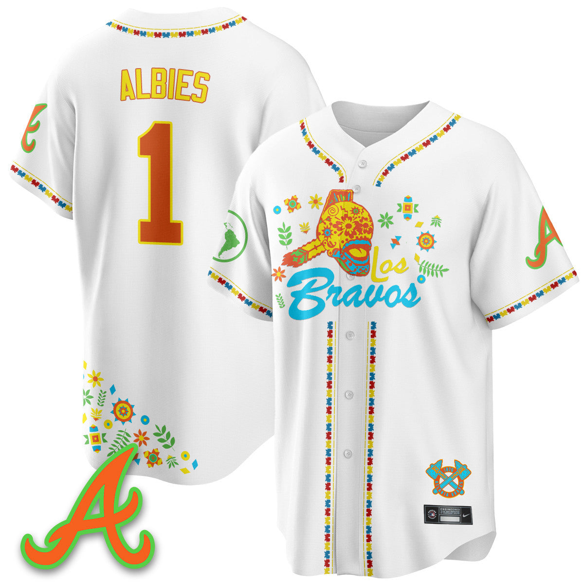 Women's Atlanta Braves 2025 "Los Bravos" Jersey V2 - All Stitched