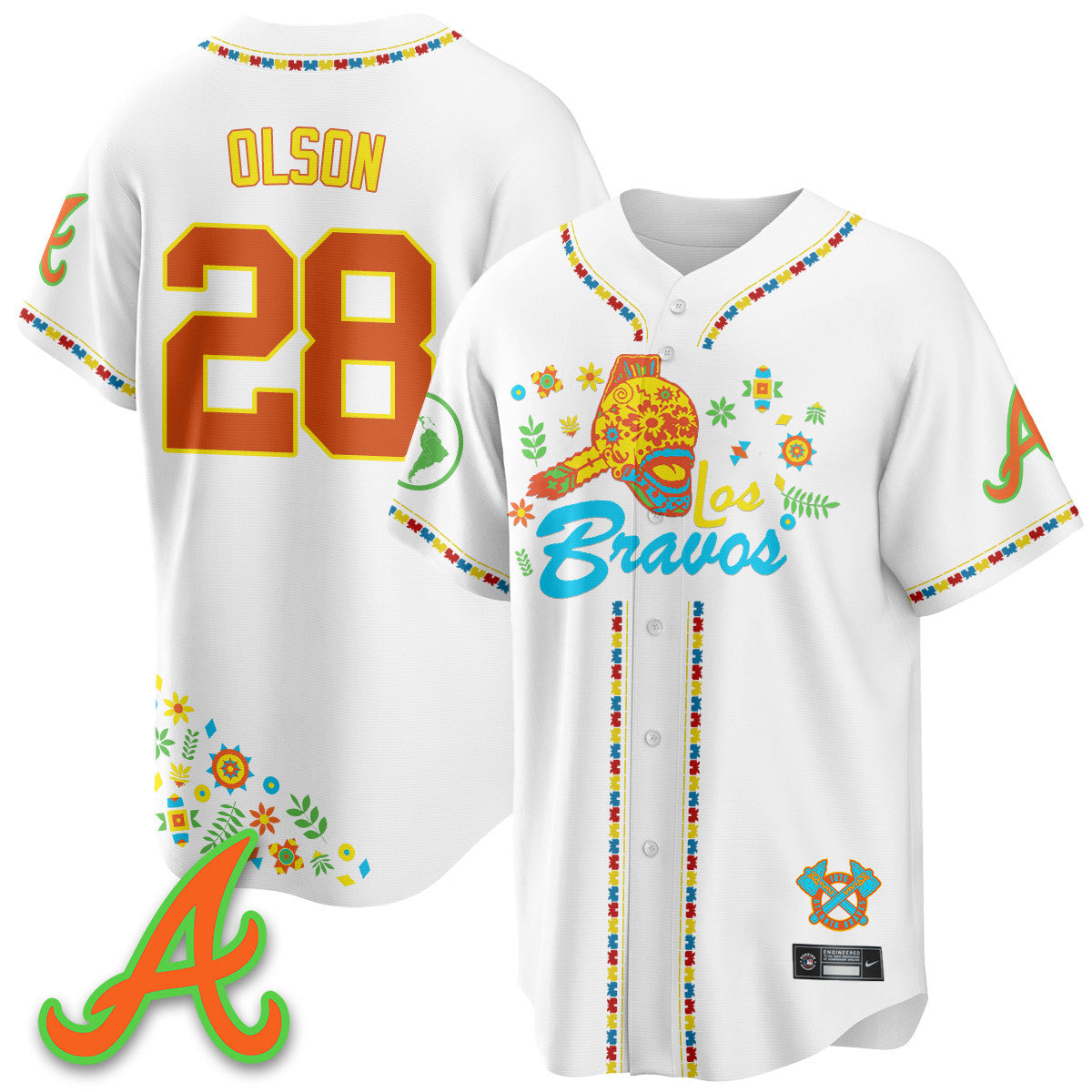 Women's Atlanta Braves 2025 "Los Bravos" Jersey V2 - All Stitched