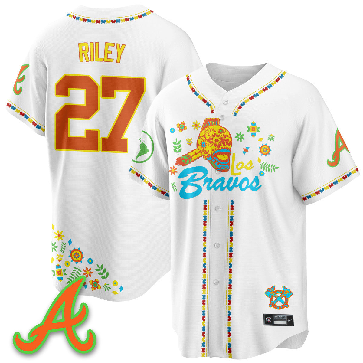 Women's Atlanta Braves 2025 "Los Bravos" Jersey V2 - All Stitched