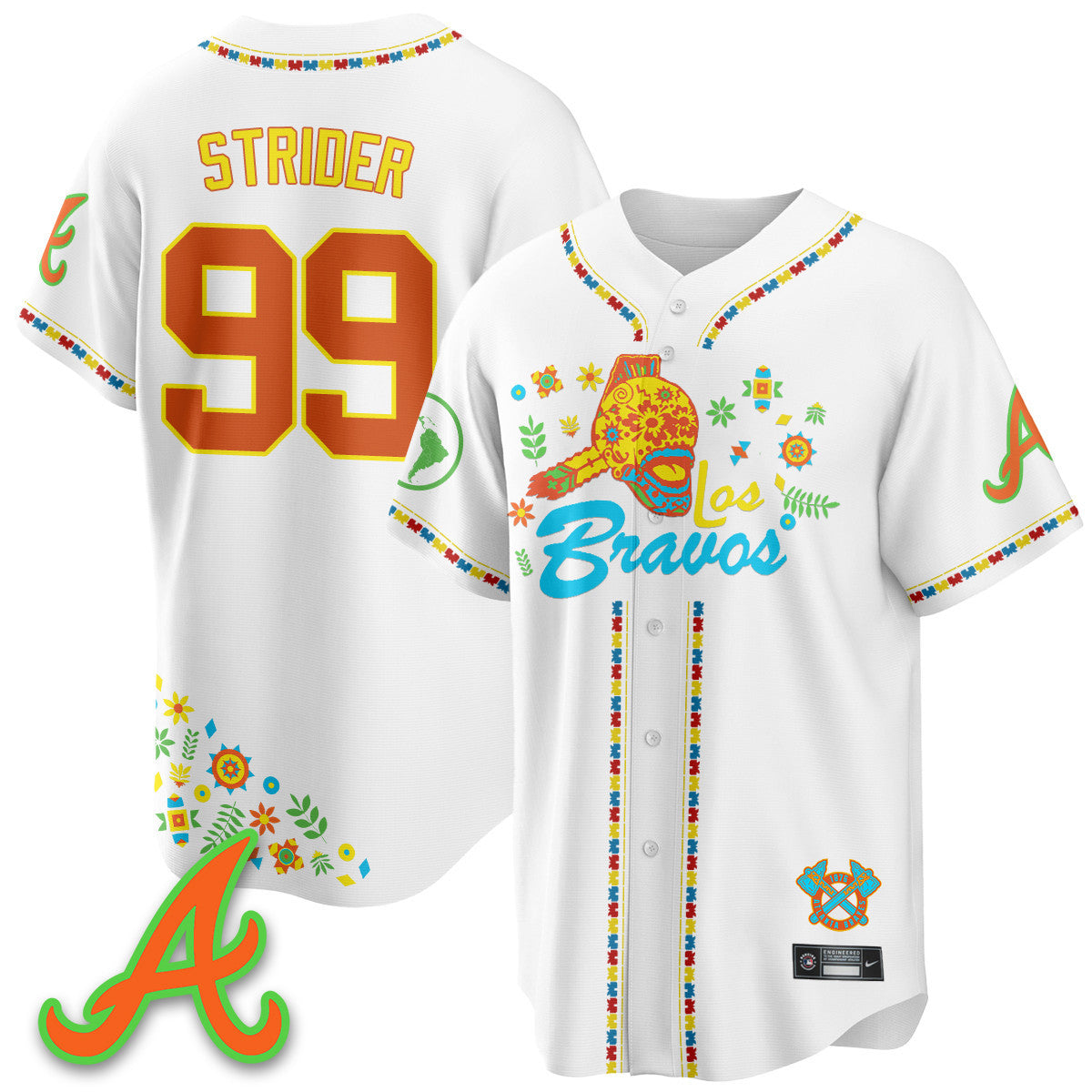 Women's Atlanta Braves 2025 "Los Bravos" Jersey V2 - All Stitched