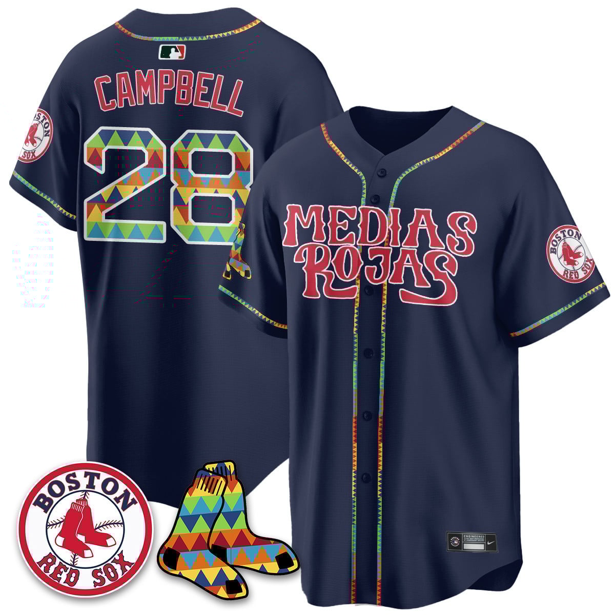 Women's Boston Red Sox "Medias Rojas" Limited Jersey - All Stitched