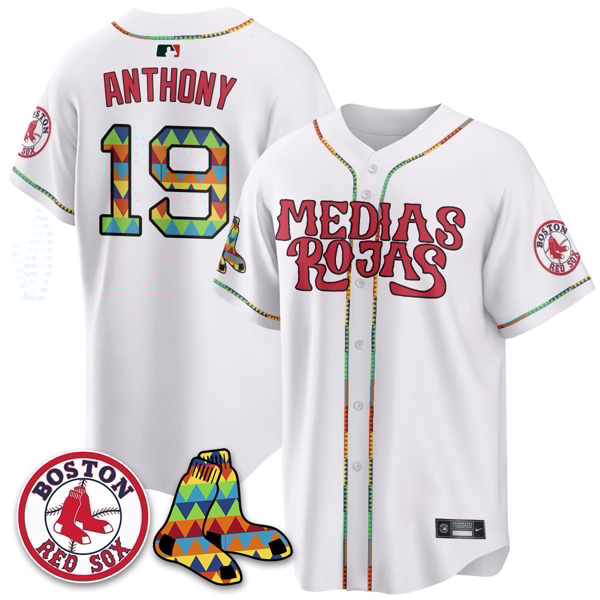 Women's Boston Red Sox "Medias Rojas" Limited Jersey - All Stitched