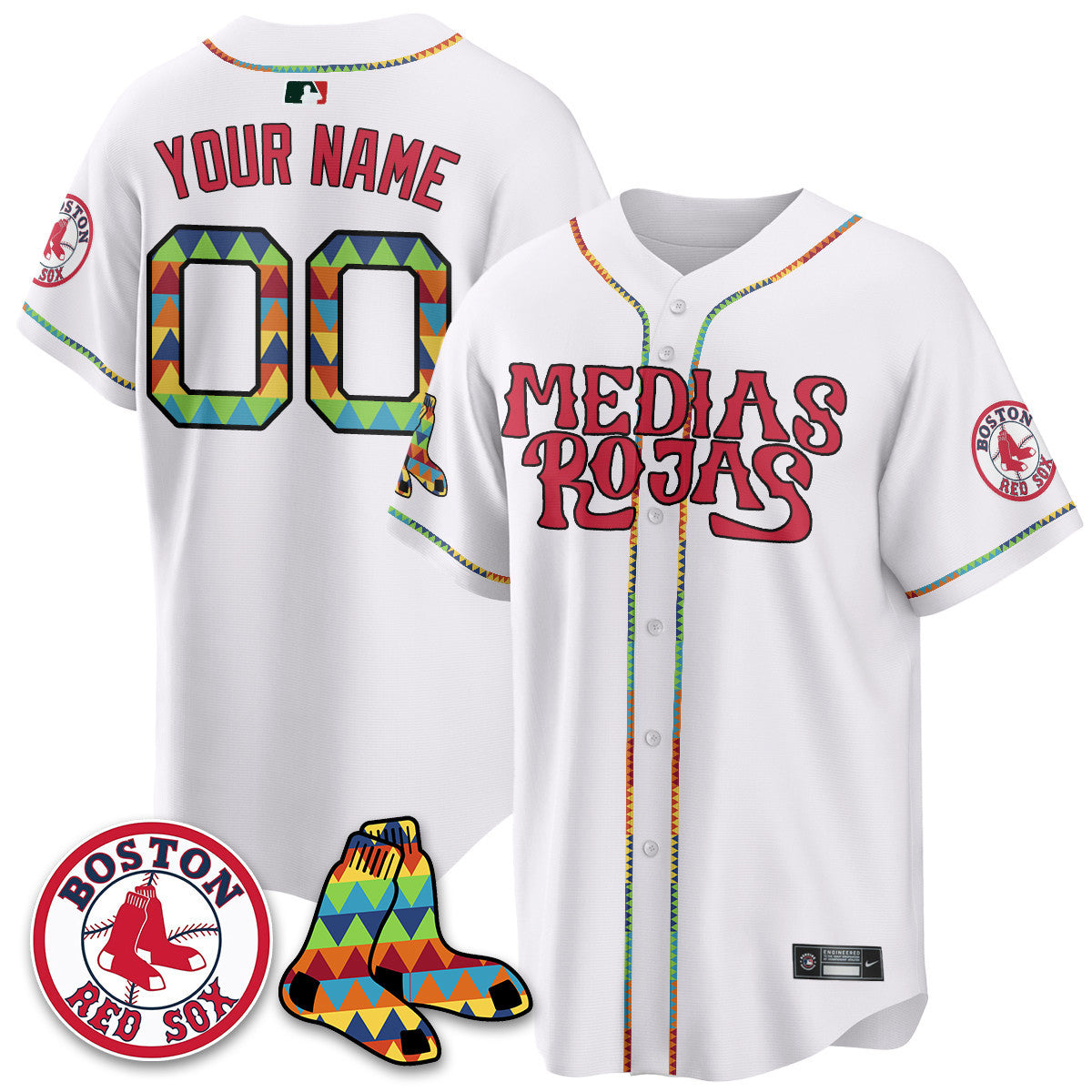 Women's Boston Red Sox "Medias Rojas" Limited Jersey - All Stitched