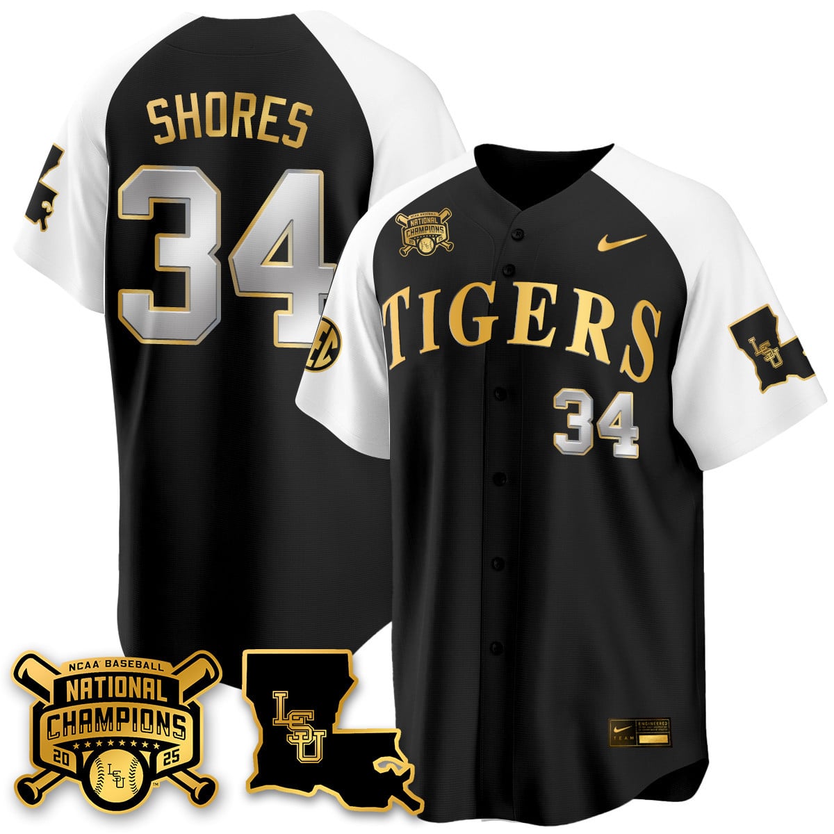 Women's LSU Tigers 2025 World Series Champions Limited Gold Jersey - All Stitched