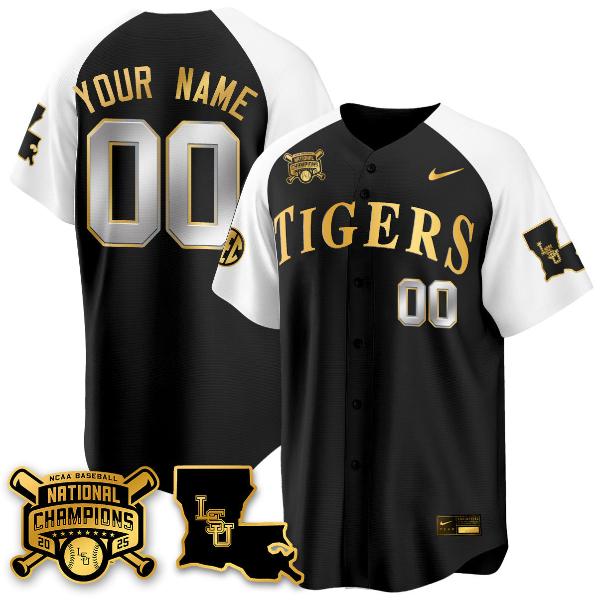 Women's LSU Tigers 2025 World Series Champions Limited Gold Jersey - All Stitched