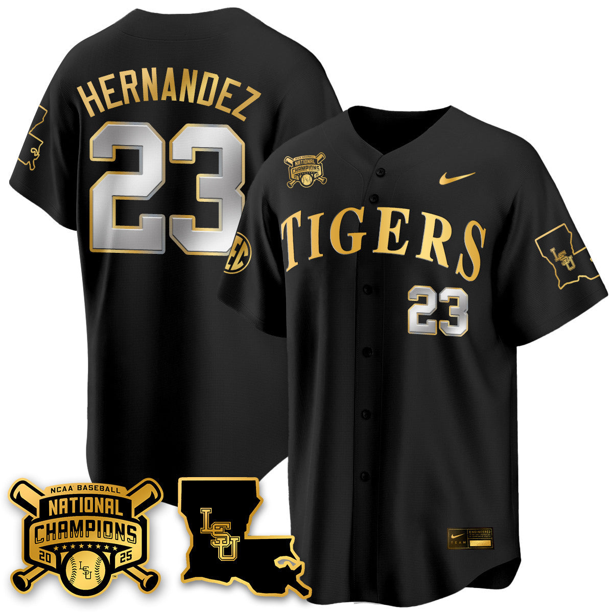 Youth's LSU Tigers 2025 World Series Champions Limited Gold Jersey - All Stitched
