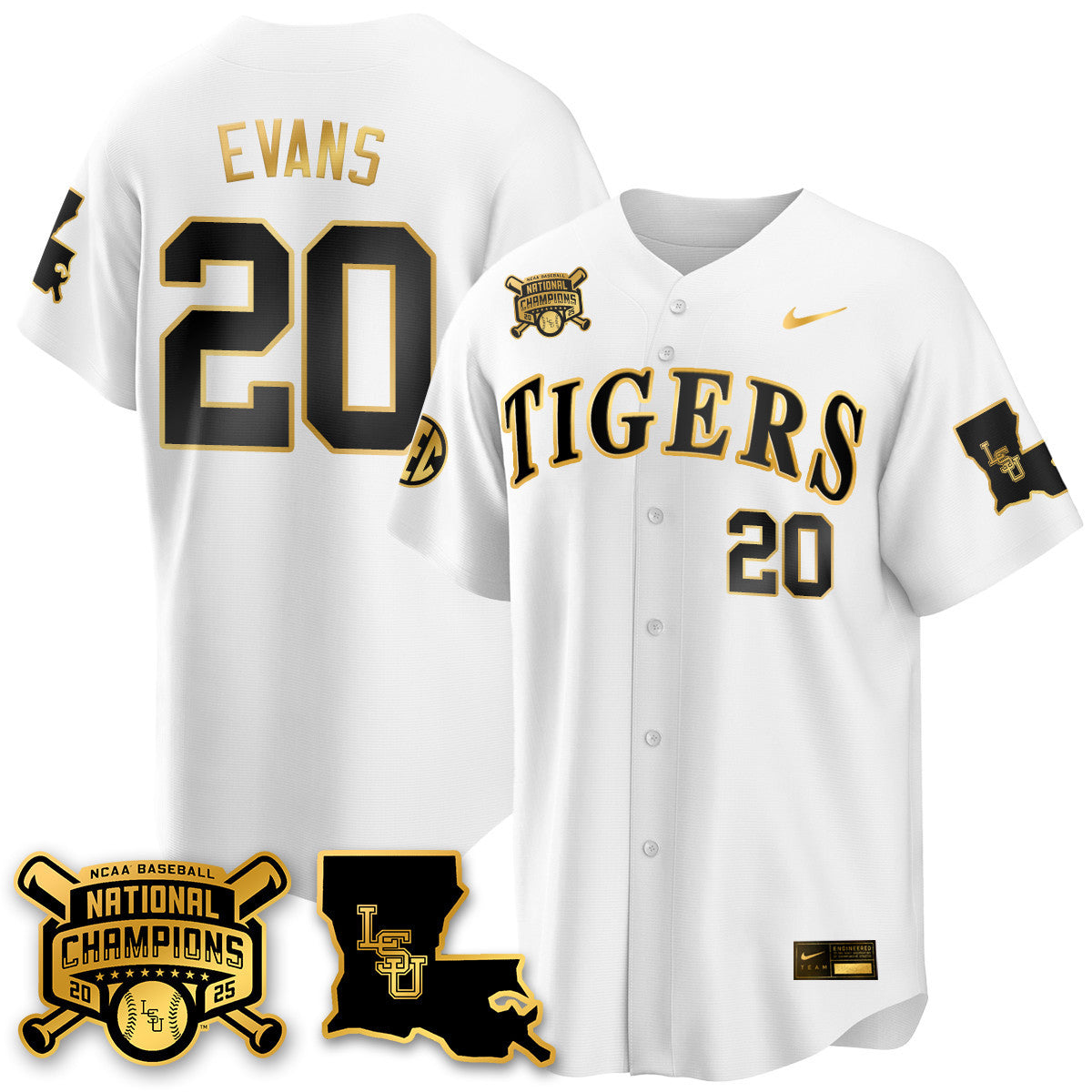 Women's LSU Tigers 2025 World Series Champions Limited Gold Jersey - All Stitched