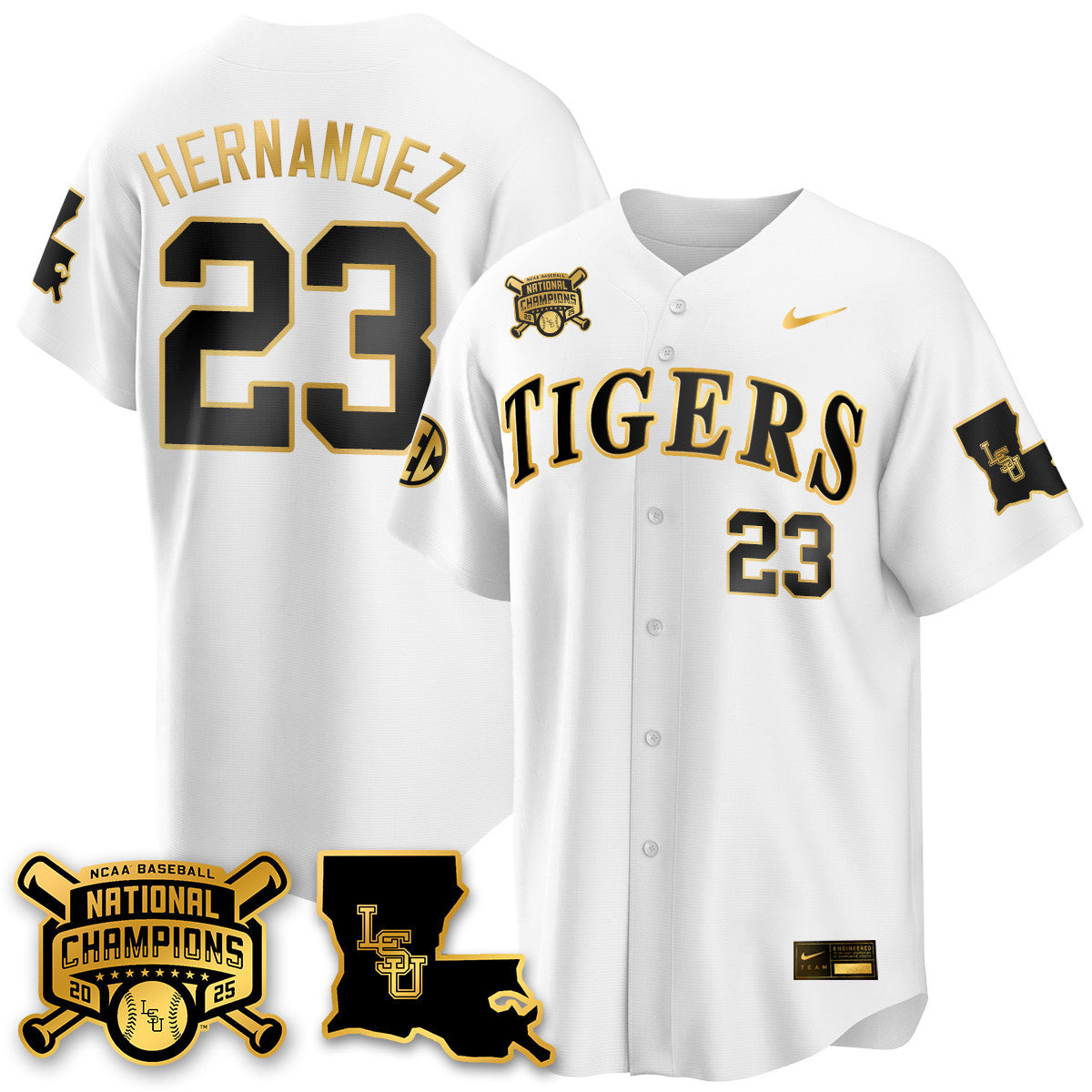 Youth's LSU Tigers 2025 World Series Champions Limited Gold Jersey - All Stitched