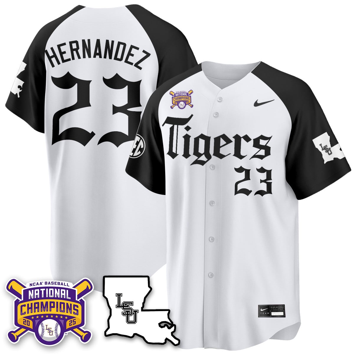 Youth's LSU Tigers 2025 World Series Champions 'Gothic Geaux Edition' Jersey - All Stitched