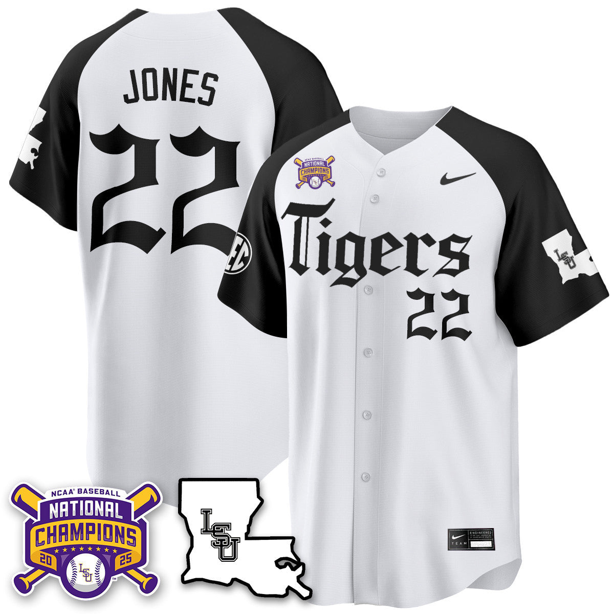 Women's LSU Tigers 2025 World Series Champions 'Gothic Geaux Edition' Jersey - All Stitched
