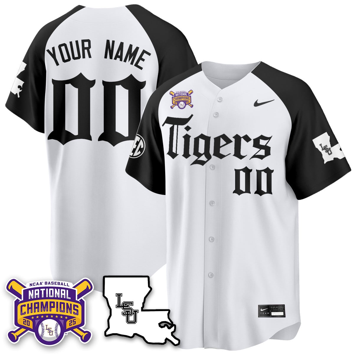 Youth's LSU Tigers 2025 World Series Champions 'Gothic Geaux Edition' Jersey - All Stitched