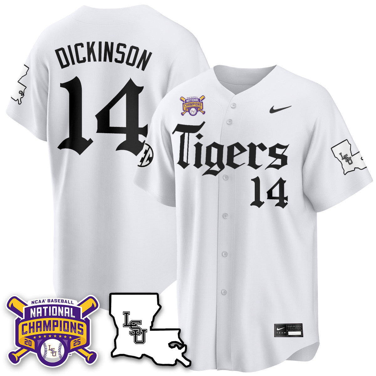 Women's LSU Tigers 2025 World Series Champions 'Gothic Geaux Edition' Jersey - All Stitched