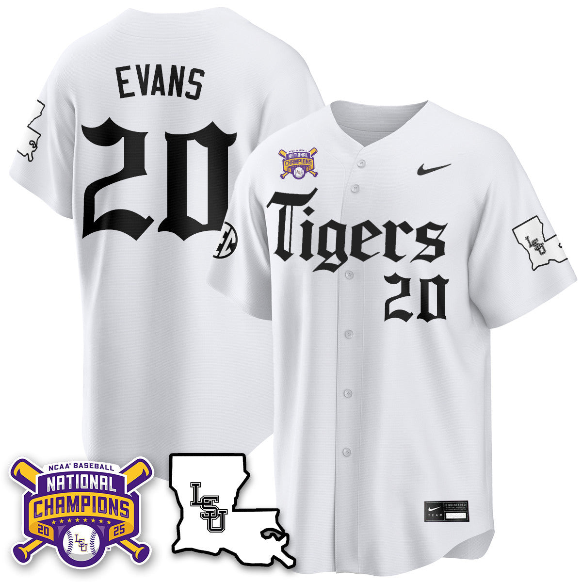 Women's LSU Tigers 2025 World Series Champions 'Gothic Geaux Edition' Jersey - All Stitched