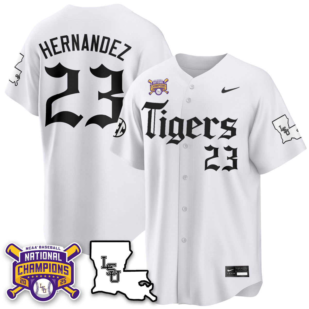Youth's LSU Tigers 2025 World Series Champions 'Gothic Geaux Edition' Jersey - All Stitched