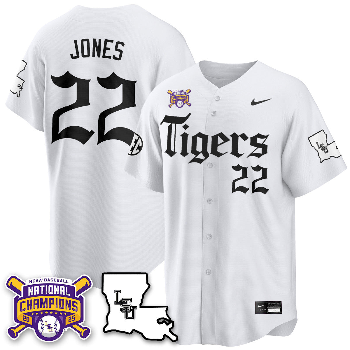 Women's LSU Tigers 2025 World Series Champions 'Gothic Geaux Edition' Jersey - All Stitched