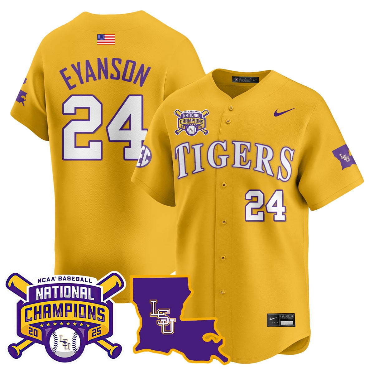 Women's LSU Tigers 2025 World Series Champions Limited Jersey - All Stitched
