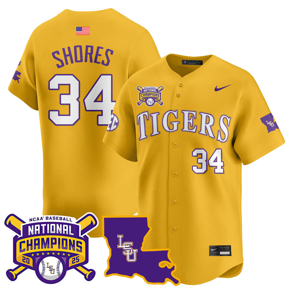 Women's LSU Tigers 2025 World Series Champions Limited Jersey - All Stitched