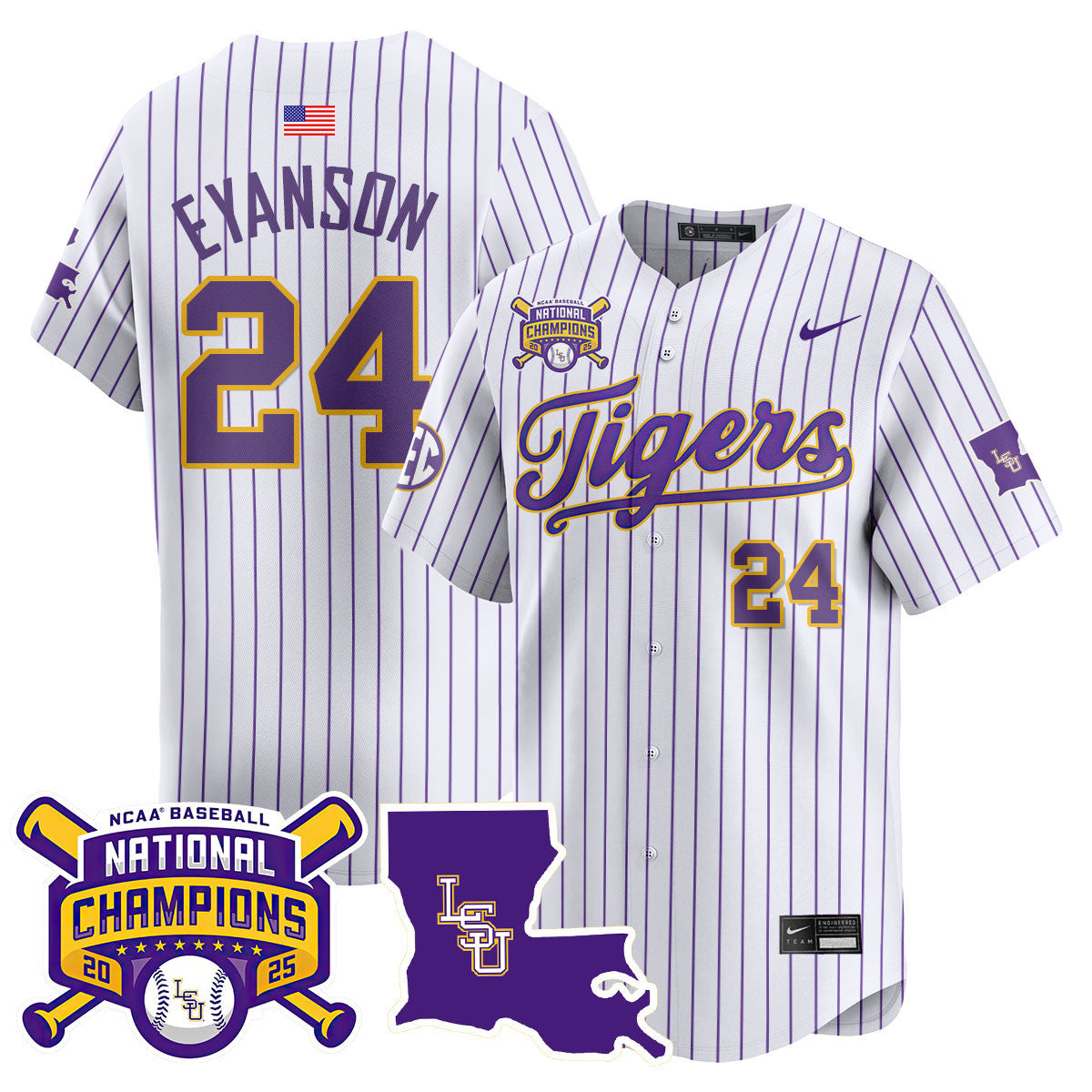 Women's LSU Tigers 2025 World Series Champions Limited Jersey - All Stitched