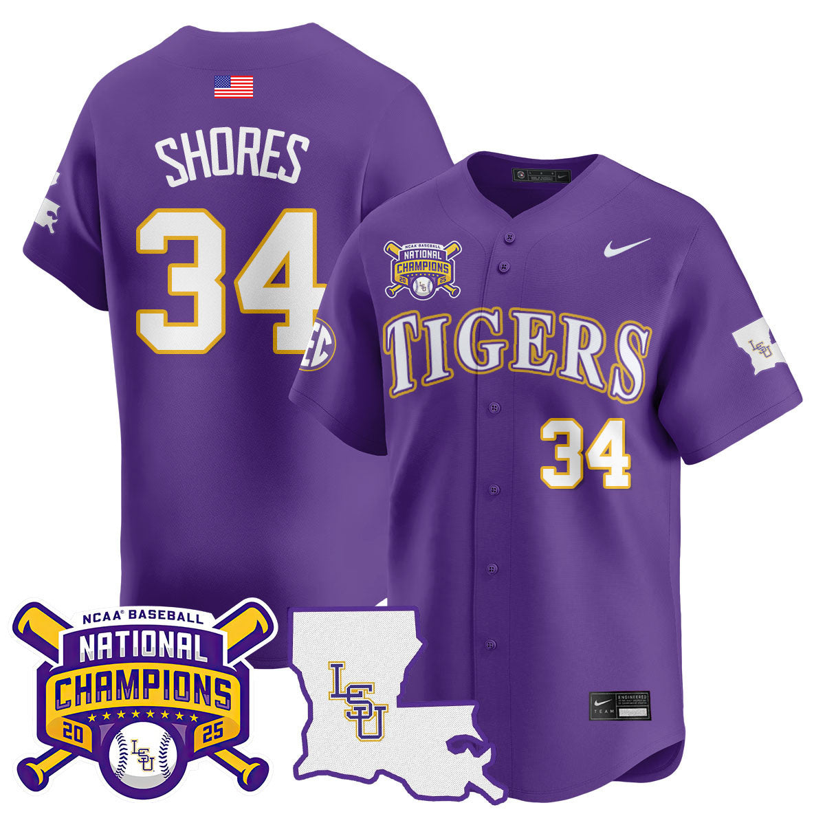 Women's LSU Tigers 2025 World Series Champions Limited Jersey - All Stitched